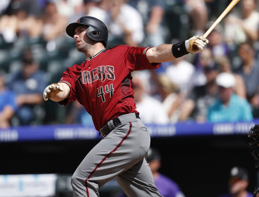 Arizona Diamondbacks’ Paul Goldschmidt highlights this week’s look at fantasy risers and fallers (AP Photo).