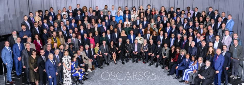 Nominees for the 95th Oscars were celebrated at a luncheon that ended with a class photo. The Oscars air live March 12 on ABC.