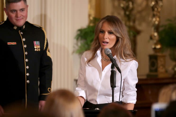 Melania Trump, speaking on Friday