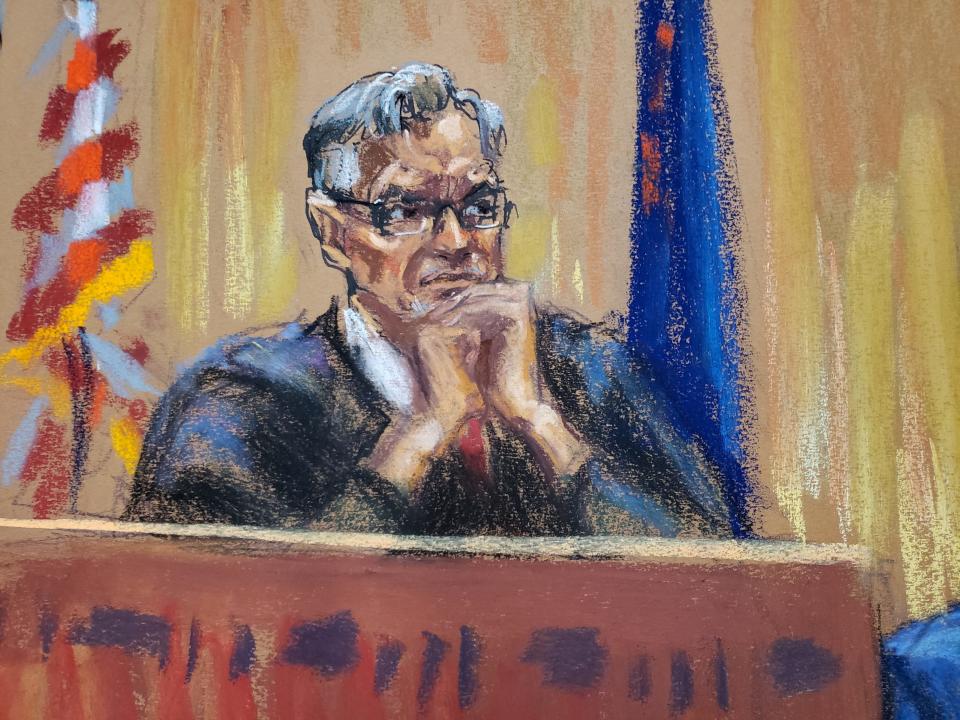 juan merchan courtroom sketch