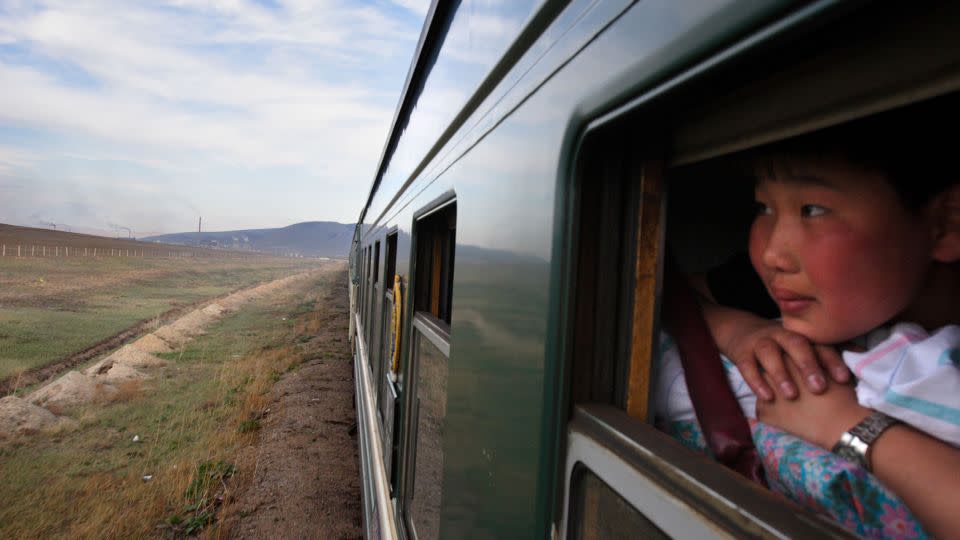 The Trans-Mongolian Railway cuts through the middle of Mongolia, running from its border with Russia in the north to China's Inner Mongolia region in the south. - Jack Maguire/Alamy Stock Photo