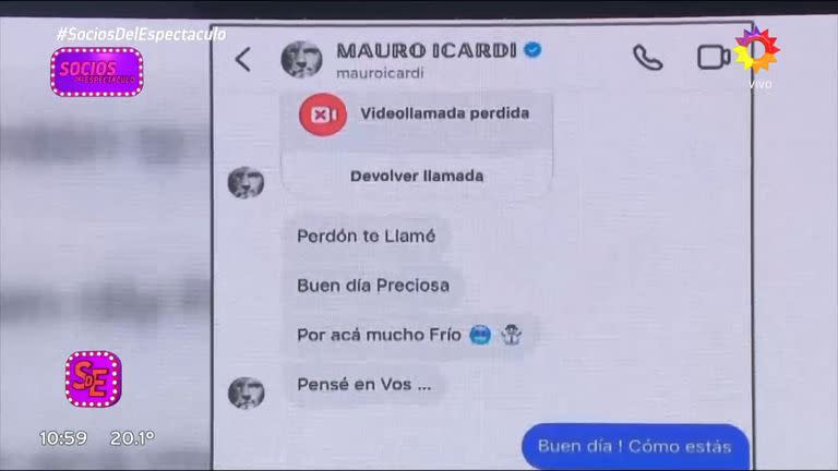 Difundieron los presuntos chats entre Candela Lecce y Mauro Icardi