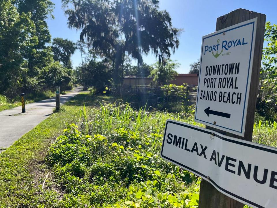 An expansion of the Spanish Moss Trail will start near this location at Smilax Road where the current trail ends and cross Ribaut Road with a pedestrian-controlled stop light. Once the trail is across Ribaut Road, the town of Port Royal is planning to extend it through the Bluff neighborhood to Fishcamp on 11th Street.