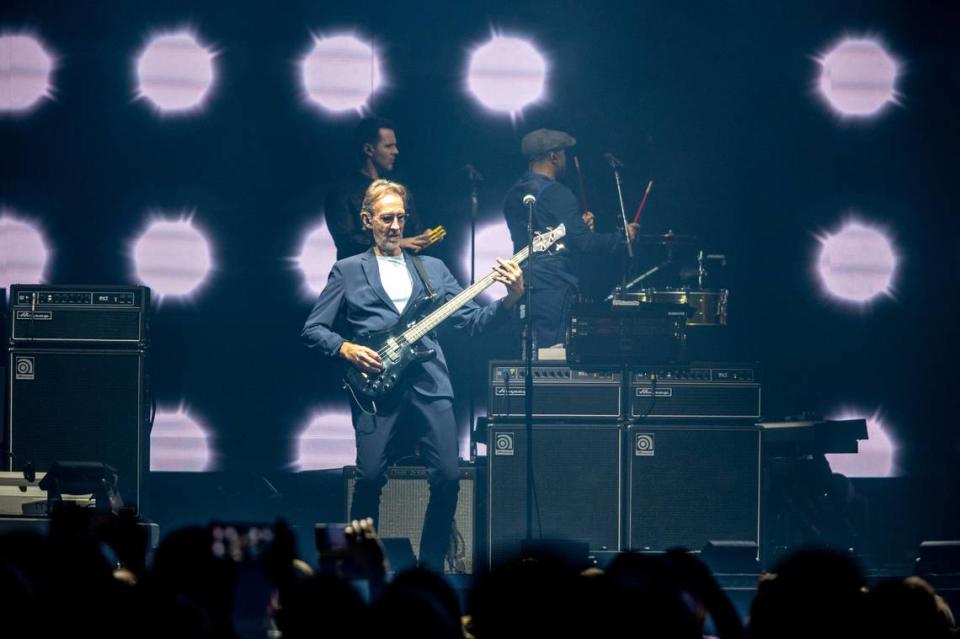 Mike Rutherford, bassist for Genesis plays during ÒBehind the Lines/DukeÕs EndsÓ with Genesis at the Spectrum Center in Charlotte, NC on Saturday, November 20, 2021.