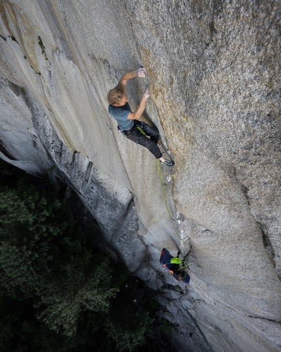 Ben Harnden makes 5.14 first ascent on Squamish's Kashmir Wall.