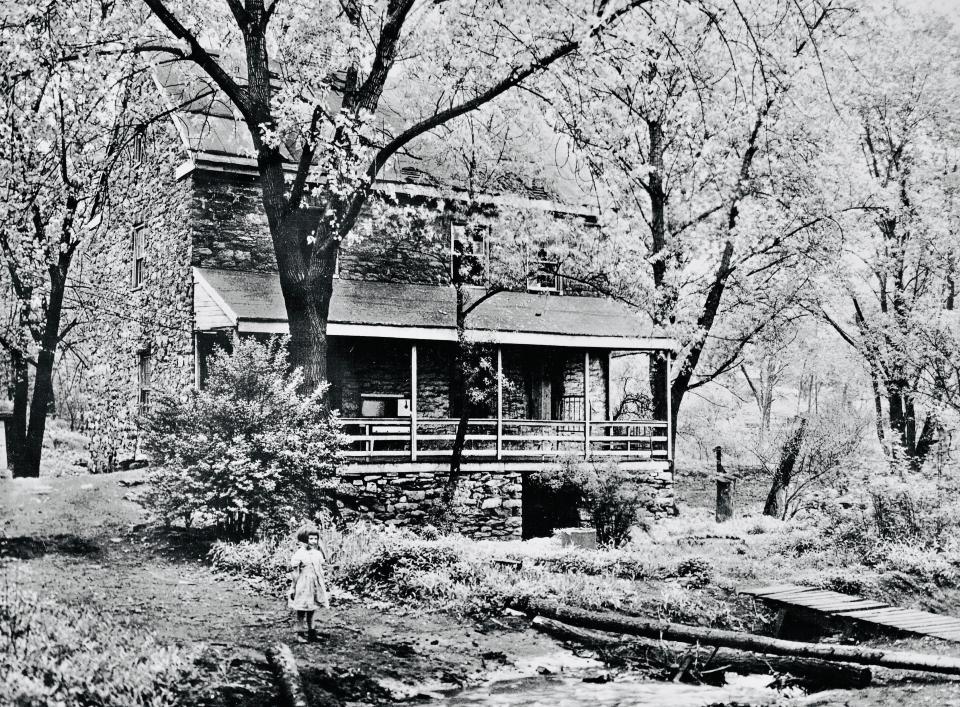 The Jonathan Hager House, shown here c. 1948, was purchased and preserved by the Washington County Historical Society. It now is owned by the city of Hagerstown.