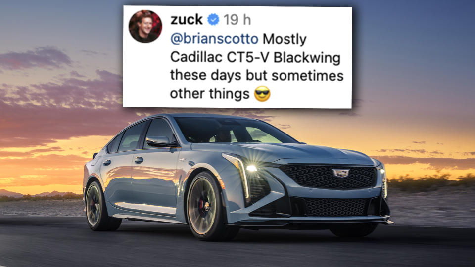 Facebook billionaire Mark Zuckerberg drives a Cadillac.