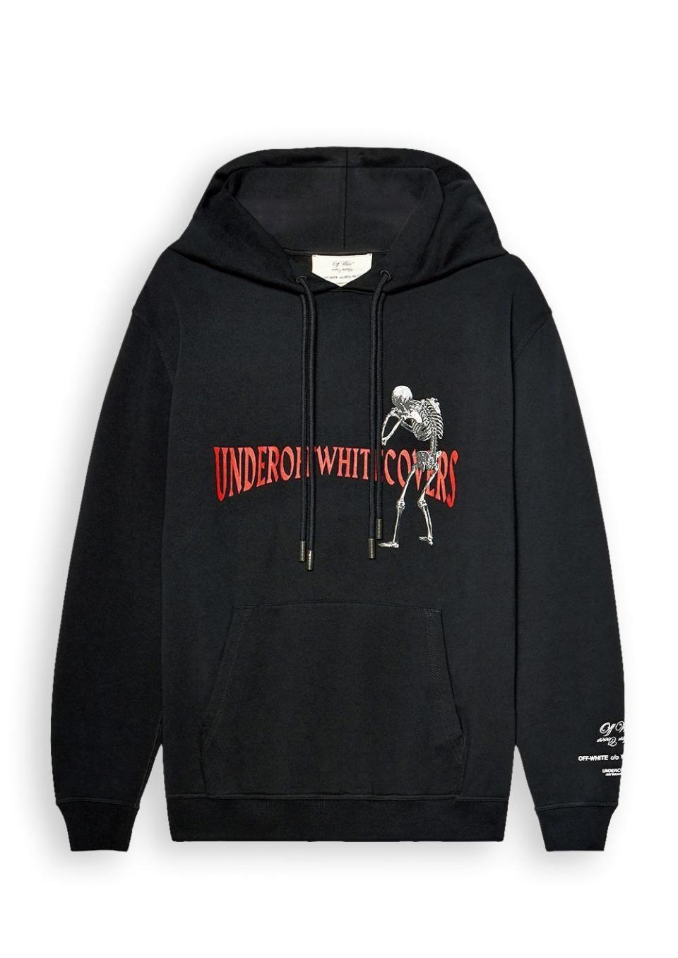 OFF-WHITE x Undercover聯名系列黑色骷髏圖案連帽衛衣 NT$20,800（OFF-WHITE提供）