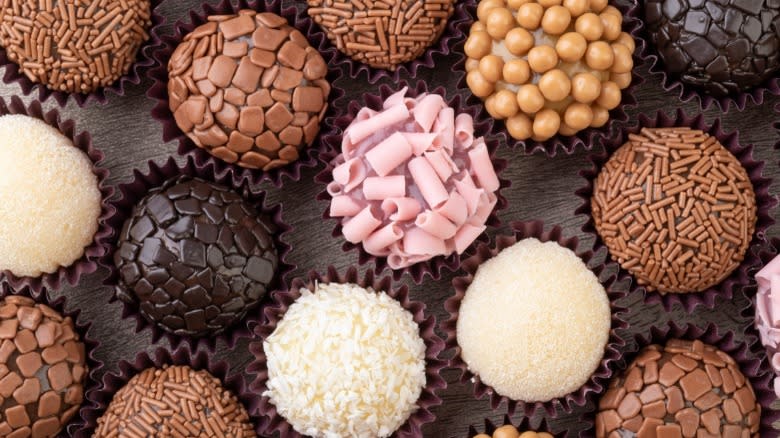 Various flavors of brigadeiros 