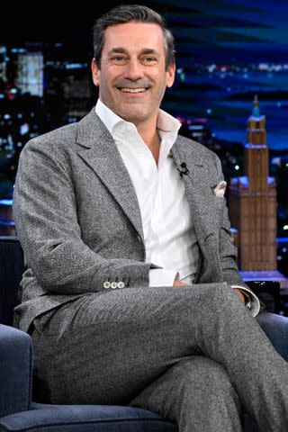<p>Todd Owyoung/NBC via Getty</p> Jon Hamm on 'The Tonight Show Starring Jimmy Fallon' on Dec. 20, 2023