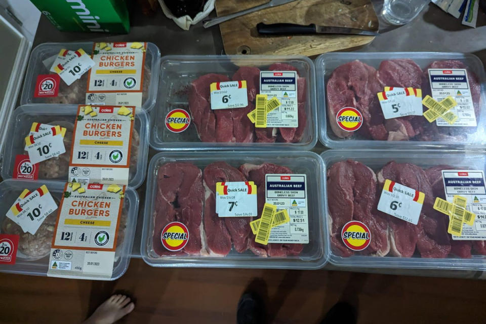 Marked down Coles meat