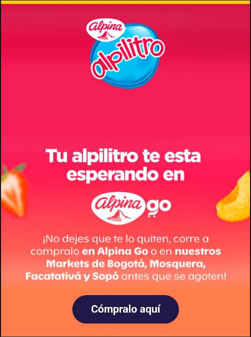 Alpilitro ya se puede comprar en Alpina Go o puntos físicos de la marca. Imagen: Valora Analitik.