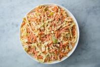 <p>Mayo dressing <em>is</em> the classic when it comes to coleslaw, but we find that mayo-based dressing can sometimes be overly heavy or cloyingly sweet and fatty. Adding vinegar along with some bright and tangy Dijon mustard really lightens up the <a href="https://www.delish.com/cooking/g40189579/salad-dressing-recipes/" rel="nofollow noopener" target="_blank" data-ylk="slk:dressing;elm:context_link;itc:0" class="link ">dressing</a> in the best way possible.</p><p>Get the <strong><a href="https://www.delish.com/cooking/recipe-ideas/a19601658/best-homemade-coleslaw-recipe/" rel="nofollow noopener" target="_blank" data-ylk="slk:Coleslaw recipe;elm:context_link;itc:0" class="link ">Coleslaw recipe</a></strong>.</p>