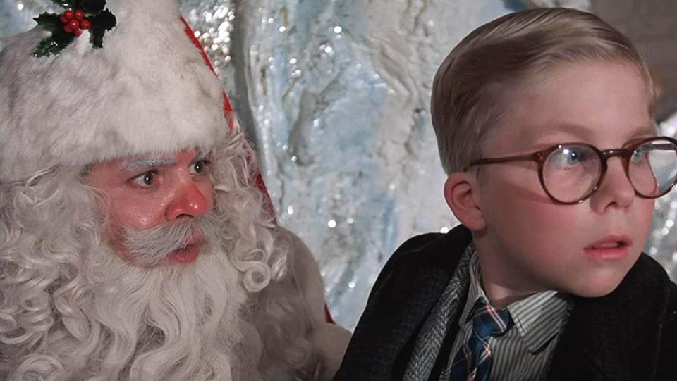 Ralphie asks Santa for a Red Rider BB gun in A Christmas Story.