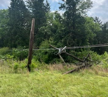Downed power line photo courtesy of SWEPCO.