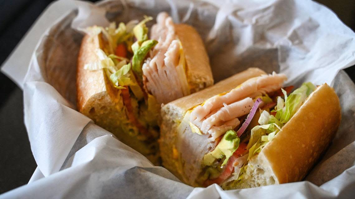 The “Glacier Point,” a Turkey, bacon and avocado sandwich made with fresh, locally baked bread from Yosemite Deli, which recently opened next to Starbucks on Milburn near Herndon in Fresno.