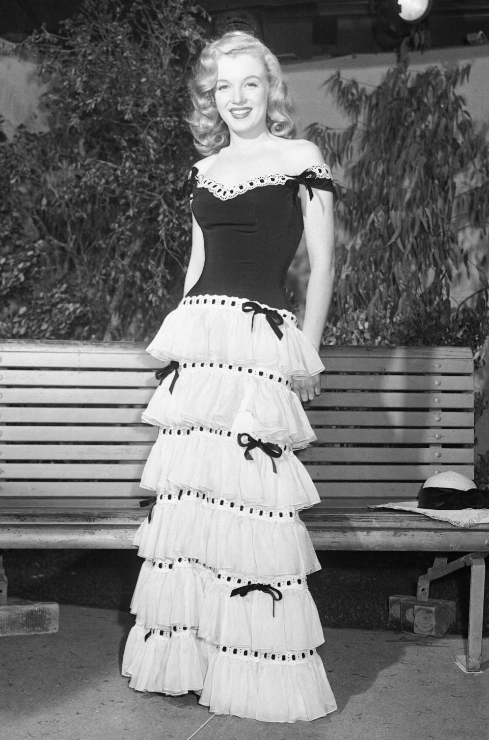 Marilyn Monroe as she appeared in 1947 at the start of her movie career.