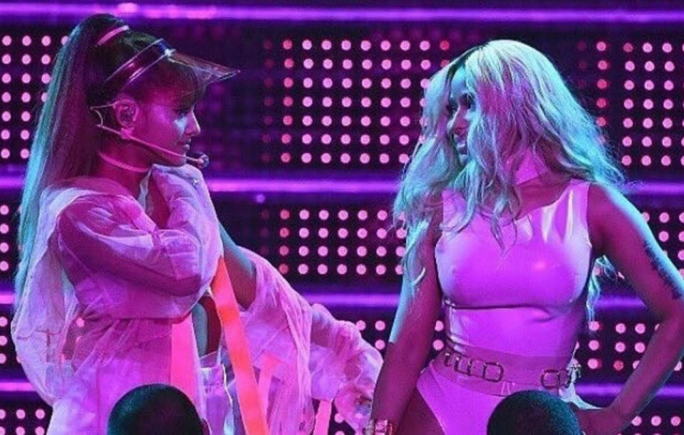 Ariana Grande took to Instagram to gush about Nicki Minaj, who she performed with and “loves” with all her heart.