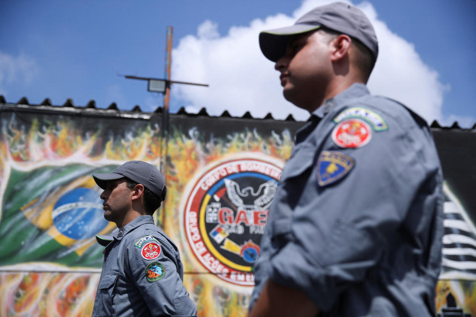 <p>Brazilian firefighters get ready to travel to Turkey, as part of a team that will help in the search for earthquake survivors, in Sao Paulo, Brazil February 8, 2023. REUTERS/Carla Carniel</p> 