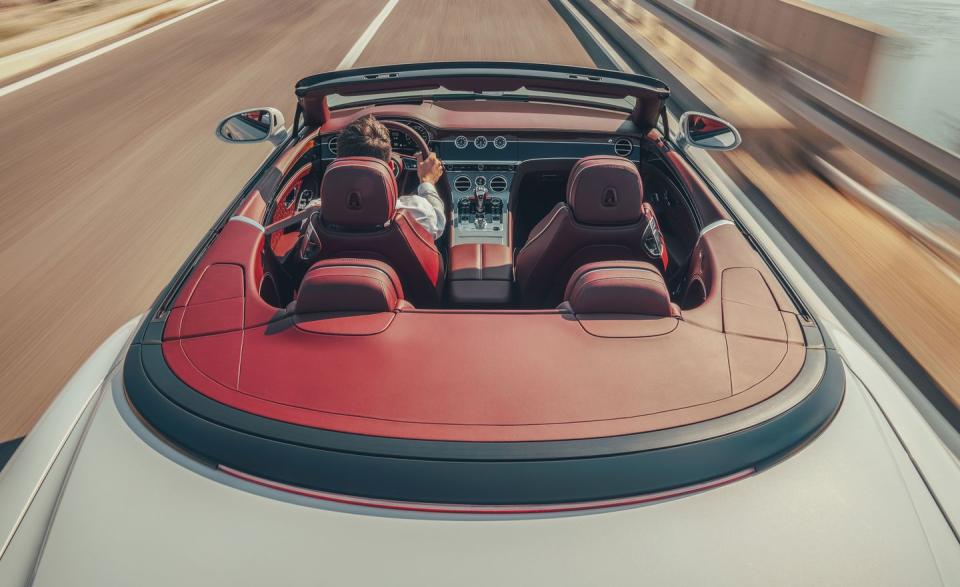 <p>Bentley claims the convertible can blast its way from zero to 60 mph in just 3.7 seconds and won't stop accelerating until it reaches a top speed of 207 mph.</p>