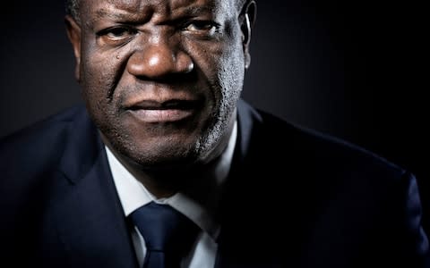 Congolese gynecologist Denis Mukwege poses during a photo session in Paris. - Credit: AFP