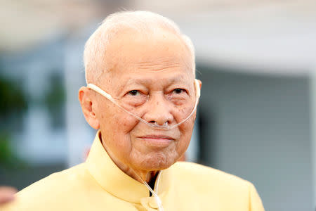 FILE PHOTO: Thailand's former Prime Minister and President of the Royal Privy Council Prem Tinsulanonda is seen during an official event in Bangkok, Thailand April 10, 2019. REUTERS/Stringer