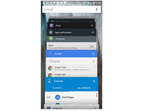 Android Lollipop app switcher