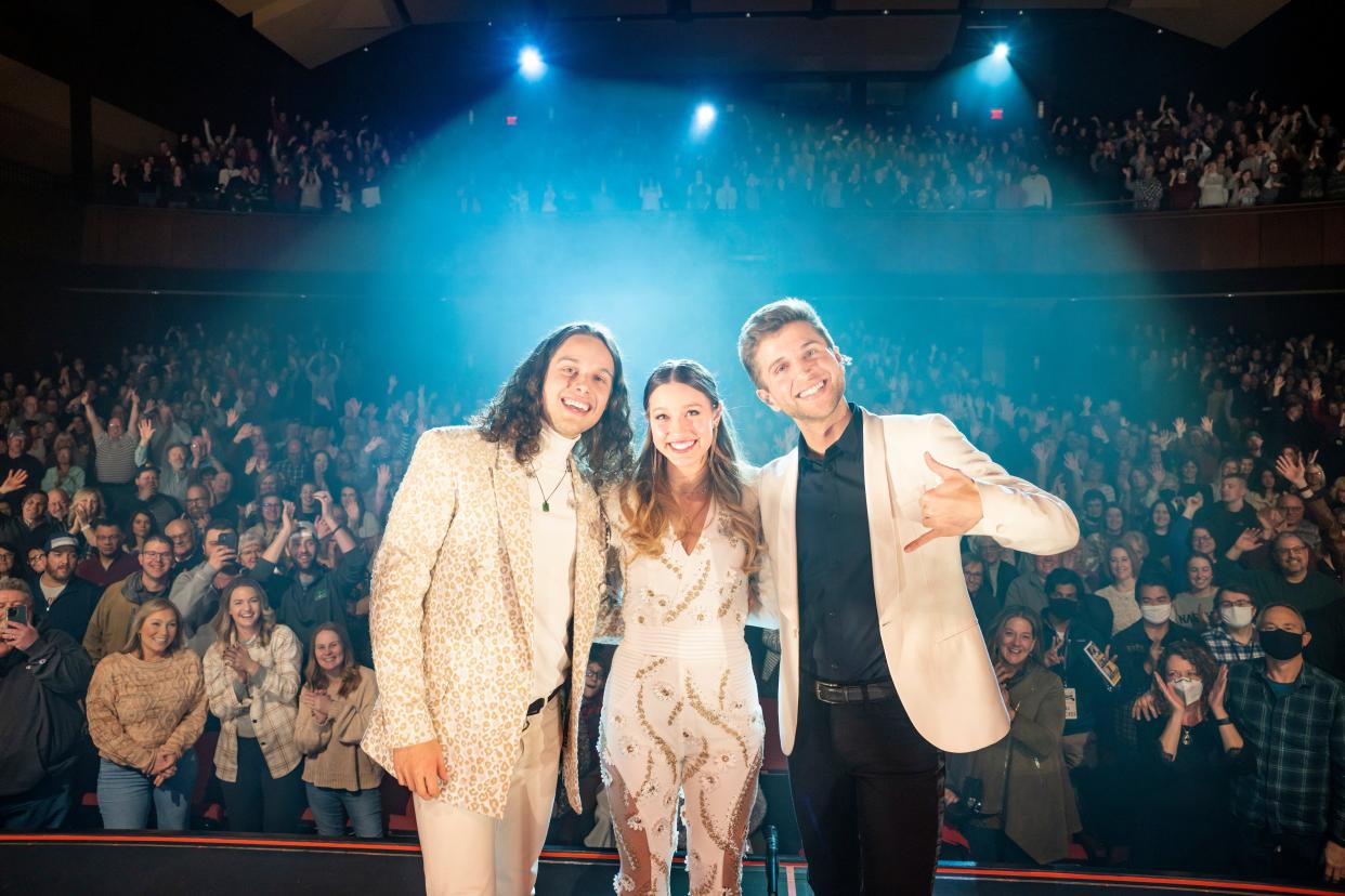 Formerly based in South Bend, Season 21 winners of "The Voice" Girl Named Tom — siblings Joshua, left, Bekah and Caleb Liechty — return to the area to perform two concerts April 23, 2022, at The Blue Gate Theatre in Shipshewana.