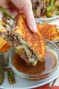 <p>This is like a grilled cheese on crack.</p><p>Get the recipe from <a rel="nofollow noopener" href="https://www.closetcooking.com/slow-cooker-roast-beef-philly/" target="_blank" data-ylk="slk:Closet Cooking;elm:context_link;itc:0;sec:content-canvas" class="link ">Closet Cooking</a>.<br></p>