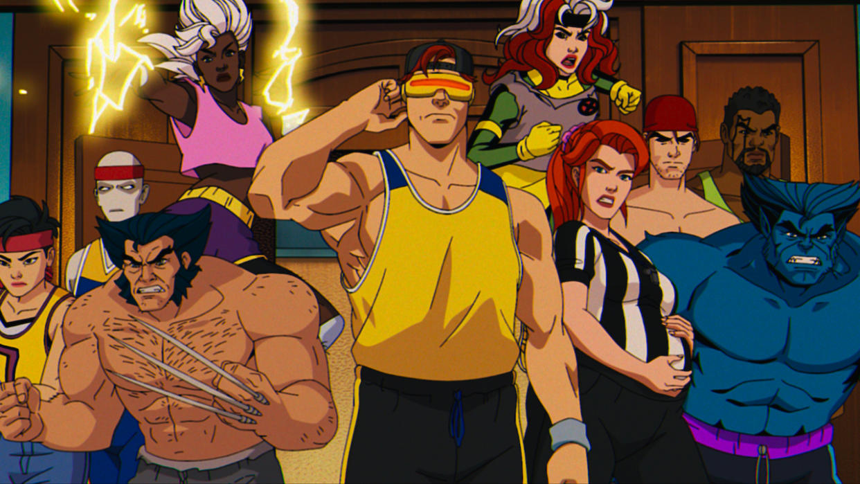  X-Men '97 characters dressed in athletic apparel. 