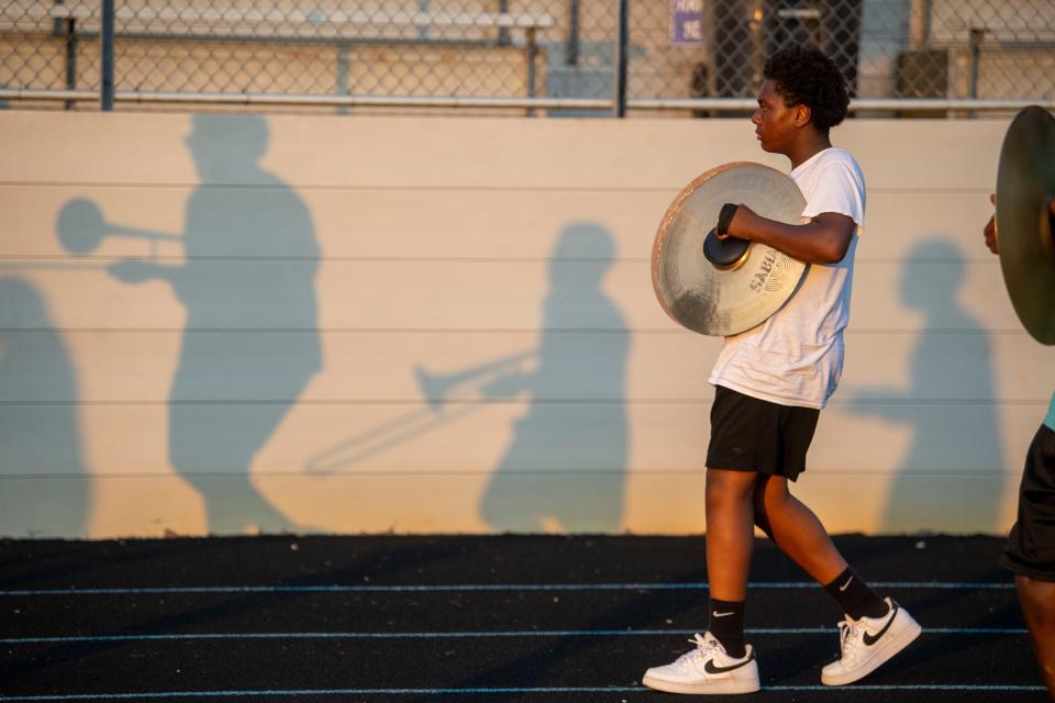 Austin-East Magnet High School band camp on Wednesday, July 26, 2023.