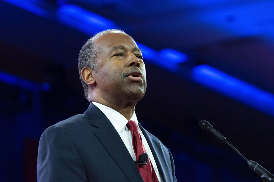 Former U.S. Secretary Of Housing And Urban Development Ben Carson Speaks At CPAC politics political politician (Zach D Roberts / NurPhoto via AP file)