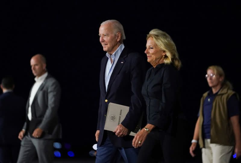 Biden arrives in Reno for a vacation in nearby Lake Tahoe