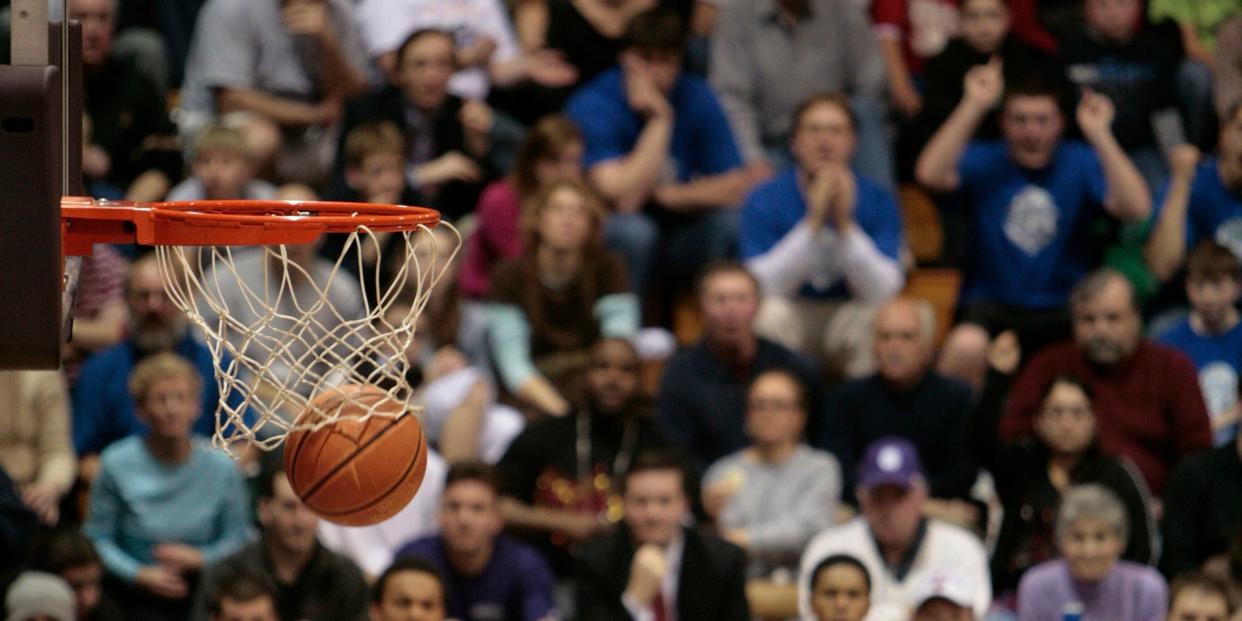 Basketball game crowd