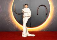 <p>Zendaya's new movie, the sci-fi epic <em>Dune</em>, comes out on October 22nd, and she's spent the last month or two promoting it in high style. With the help of her longtime stylist Law Roach, the actor has turned out a series of unforgettable looks that pay homage to the film's space opera aesthetics — with a high-fashion twist. </p><p>From the Holtzman shield-inspired breastplates to metallic embellishments, Zendaya's red carpet looks would fit right in on the desert planet Arrakis. Scroll on for a round-up of the best ones below.</p>