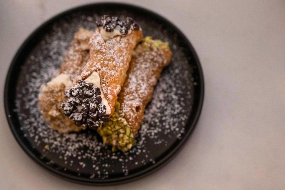 Bar Medici’s dessert menu includes cannoli and housemade gelato.