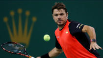 Tennis - Shanghai Masters tennis tournament - Shanghai, China - 13/10/16. Stan Wawrinka of Switzerland plays against Gilles Simon of France. REUTERS/Aly Song