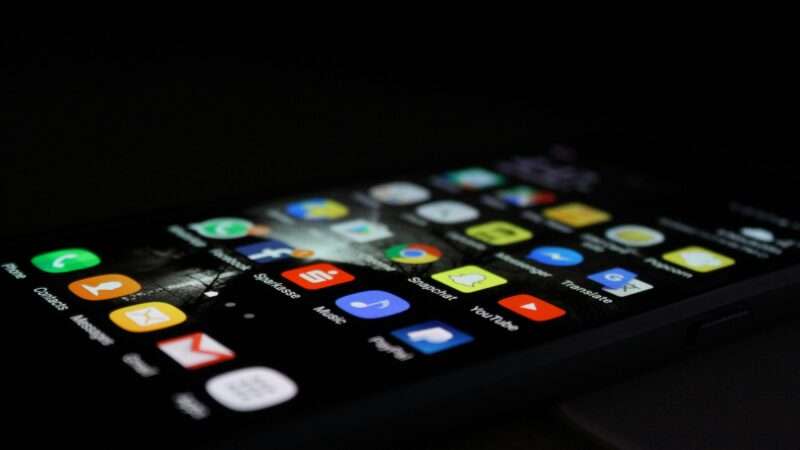 Smart phone display of social media apps