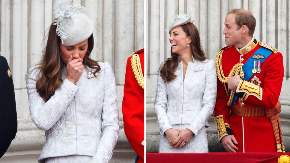 <p> During the 2014 Trooping the Colour parade, Kate Middleton was caught stifling a yawn at the most unfortunate time. </p> <p> While she no doubt loves the annual parade for the monarch's official birthday, she's still human - and in 2014, she was dealing with a one-year-old Prince George at home. So, tiredness happens. But to have it captured on the balcony of Buckingham Palace in front of crowds of thousands is not something we can all relate to. </p> <p> While she might have been sleepy, she still pulled together another winning look. She opted for a light blue suit for the day, which featured two small Alexander McQueen skulls on the front - a trademark for the design house. </p>