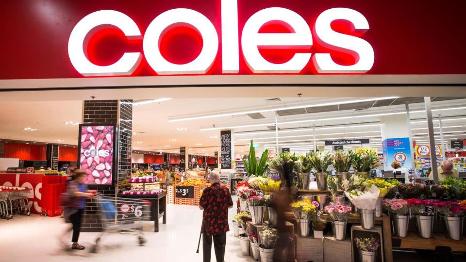 Shoppers Inside A Coles Supermarket Ahead Of Wesfarmers Earnings