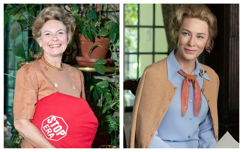 Cate Blanchett (right) plays Phyllis Schlafly - Bettmann/FX