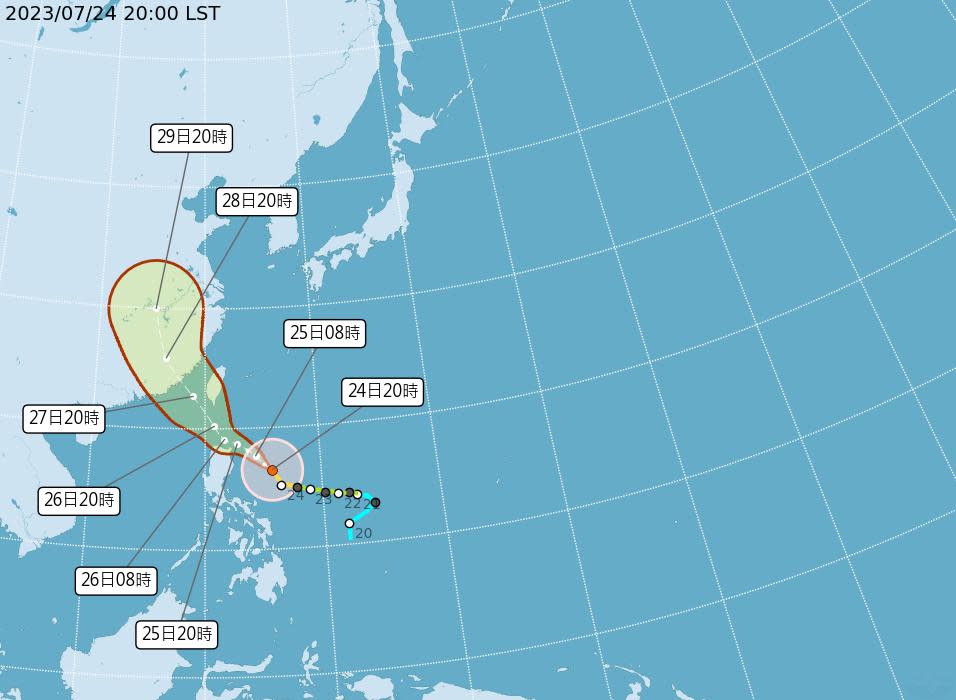 杜蘇芮颱風登陸機率降低，但全台各地仍不容輕忽其風雨。（圖／中央氣象局）