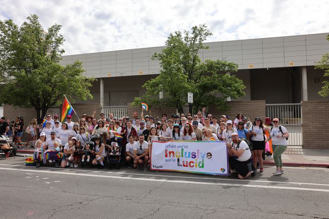 <p>Lucid Software</p> Lucid team members come together to celebrate Pride.