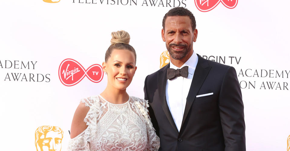 Kate Wright and Rio Ferdinand attending the TV BAFTAS in May 2018.