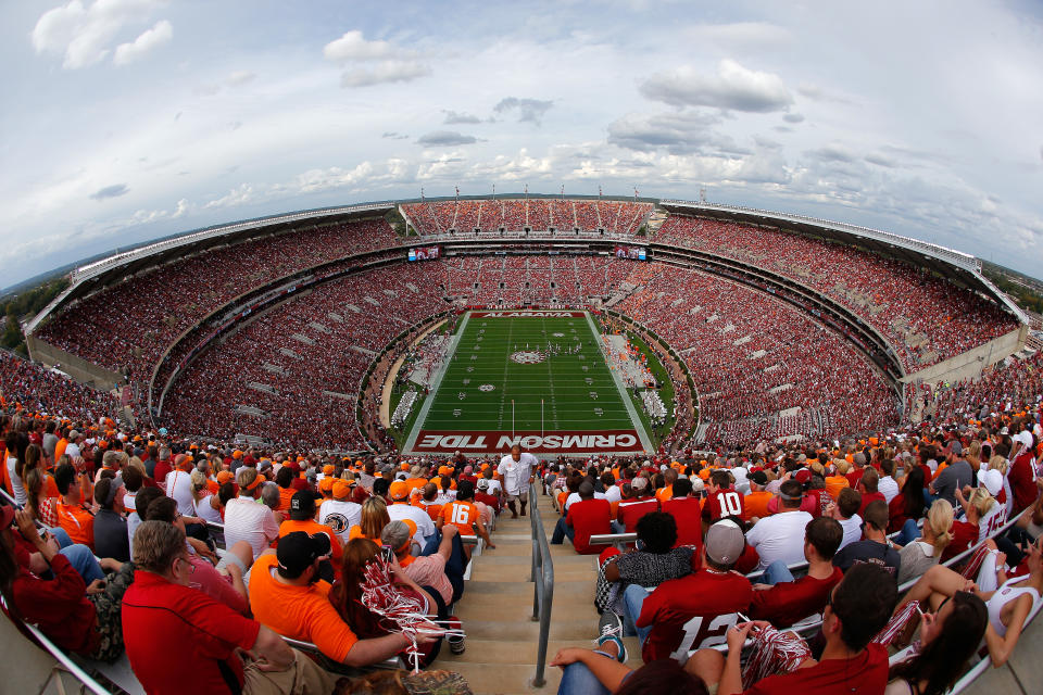 TUSCALOOSA, AL - OCTOBER 24:  A general view of Bryant-Denny Stadium during the game between the Alabama Crimson Tide and the Tennessee Volunteers on October 24, 2015 in Tuscaloosa, Alabama.  (Photo by Kevin C. Cox/Getty Images)