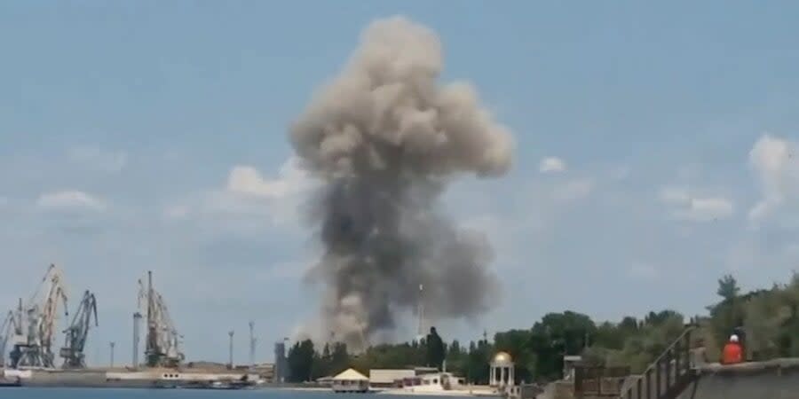 Explosion in Russian-occupied Berdyansk. Posted on June 2, 2023