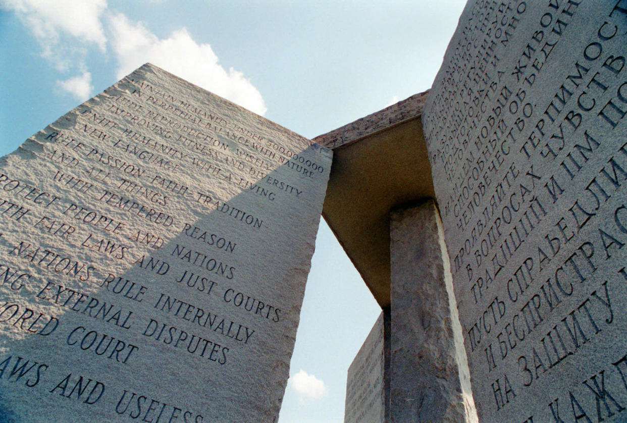 Image: Georgia Guidestones (Bonnie Heath / Athens Daily News/Banner-Herald via AP file)