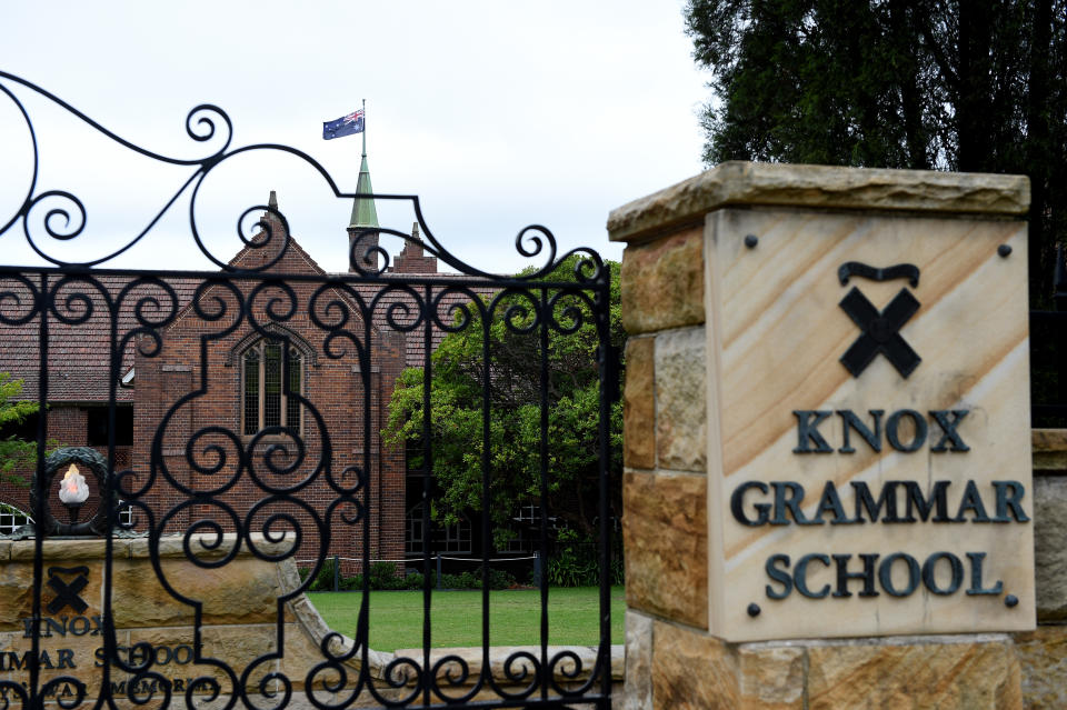 Knox Grammar sent a letter home to parents in the wake of the scandal. Source: AAP 