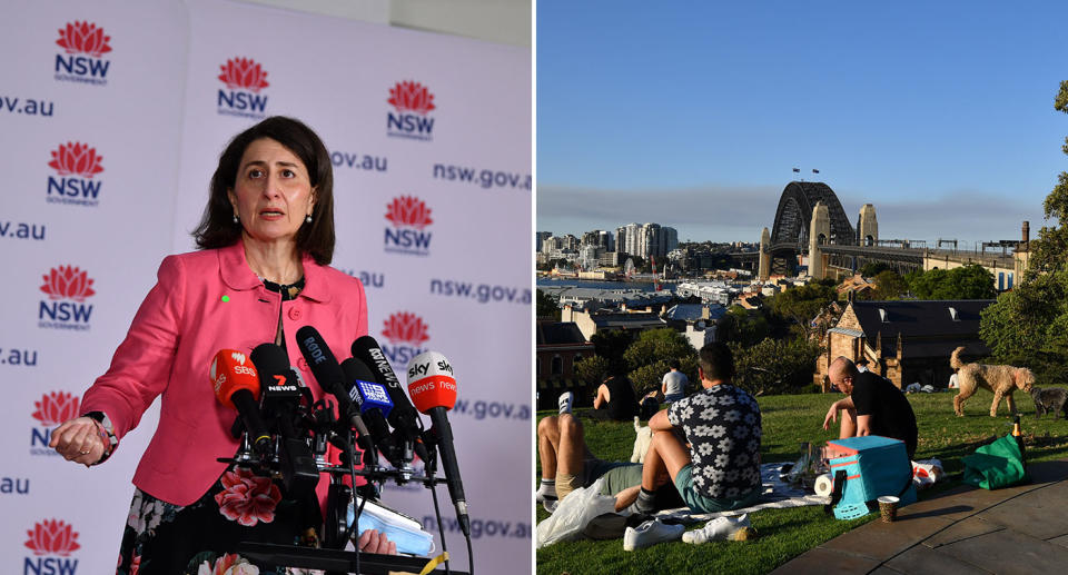 Over the weekend, NSW Premier Gladys Berejiklian announced restrictions would ease for LGAs of concern. Source: AAP