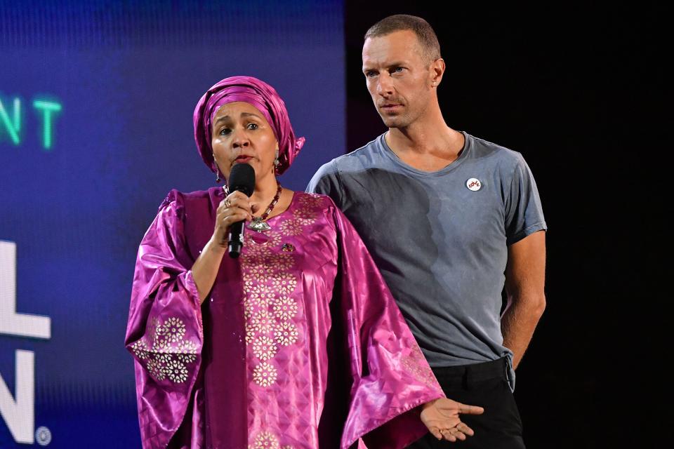 Amina J. Mohammed and Chris Martin